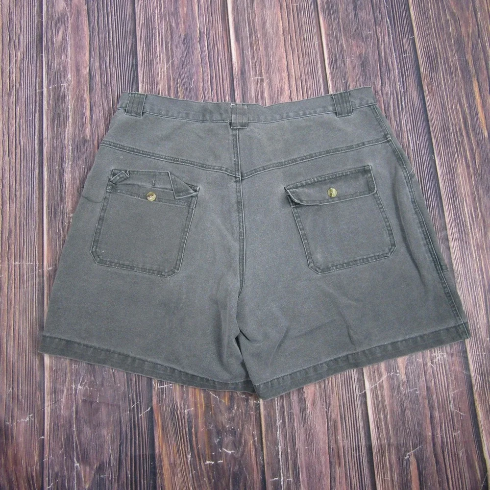 Pacific Crest Mens 38 Green Canvas Cargo Shorts Vintage Hong Kong Trail Outdoors